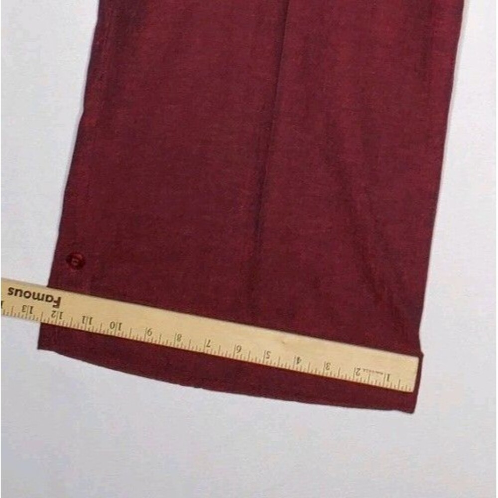 Caran NY Crop Wide Leg Pants Women 2X Red Linen Cotton Cargo Artsy Lagenlook - Picture 7 of 10